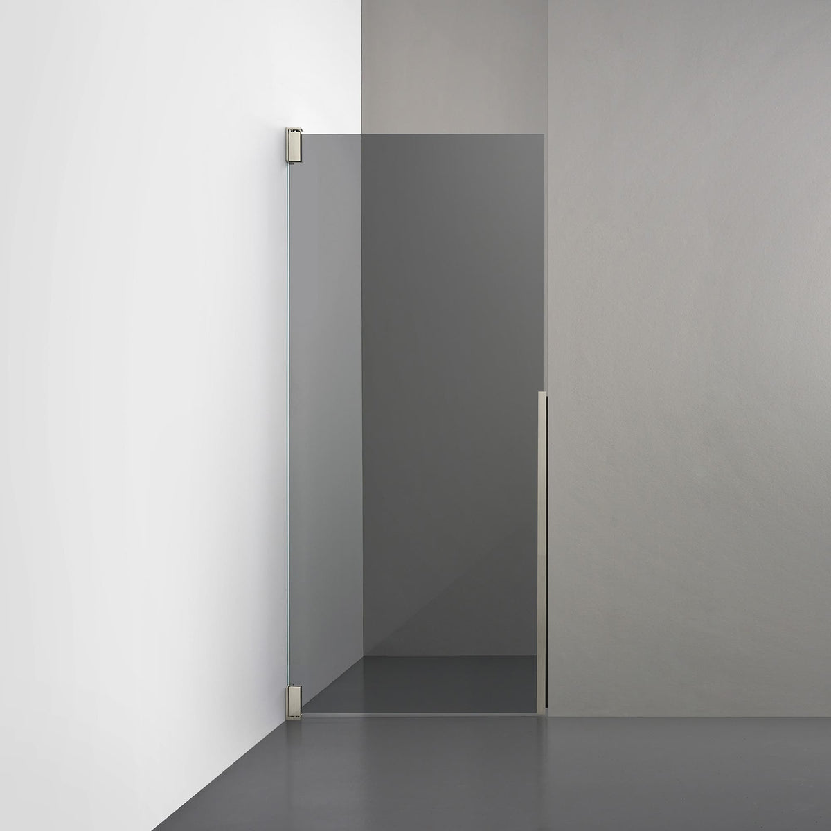 ROOH R2 Duschnisch Dörr, Rökfärgat glas, Brushed Nickel, Vänster måttbeställd 