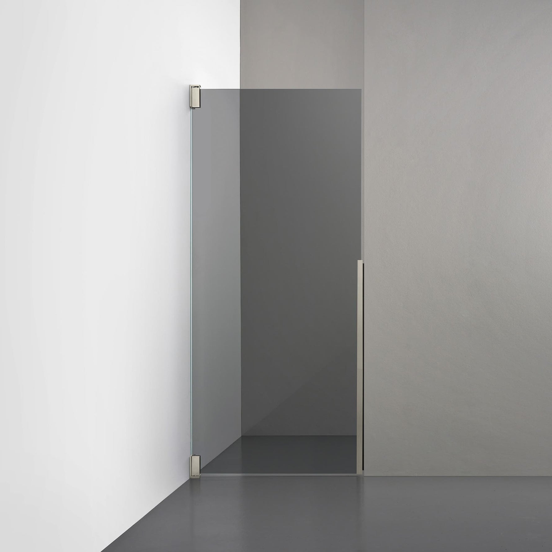 ROOH R2 Duschnisch Dörr, Rökfärgat glas, Brushed Nickel, Vänster måttbeställd 