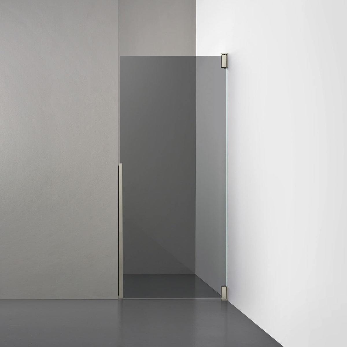 ROOH R2 Duschnisch Dörr, Rökfärgat glas, Brushed Nickel, Höger måttbeställd 