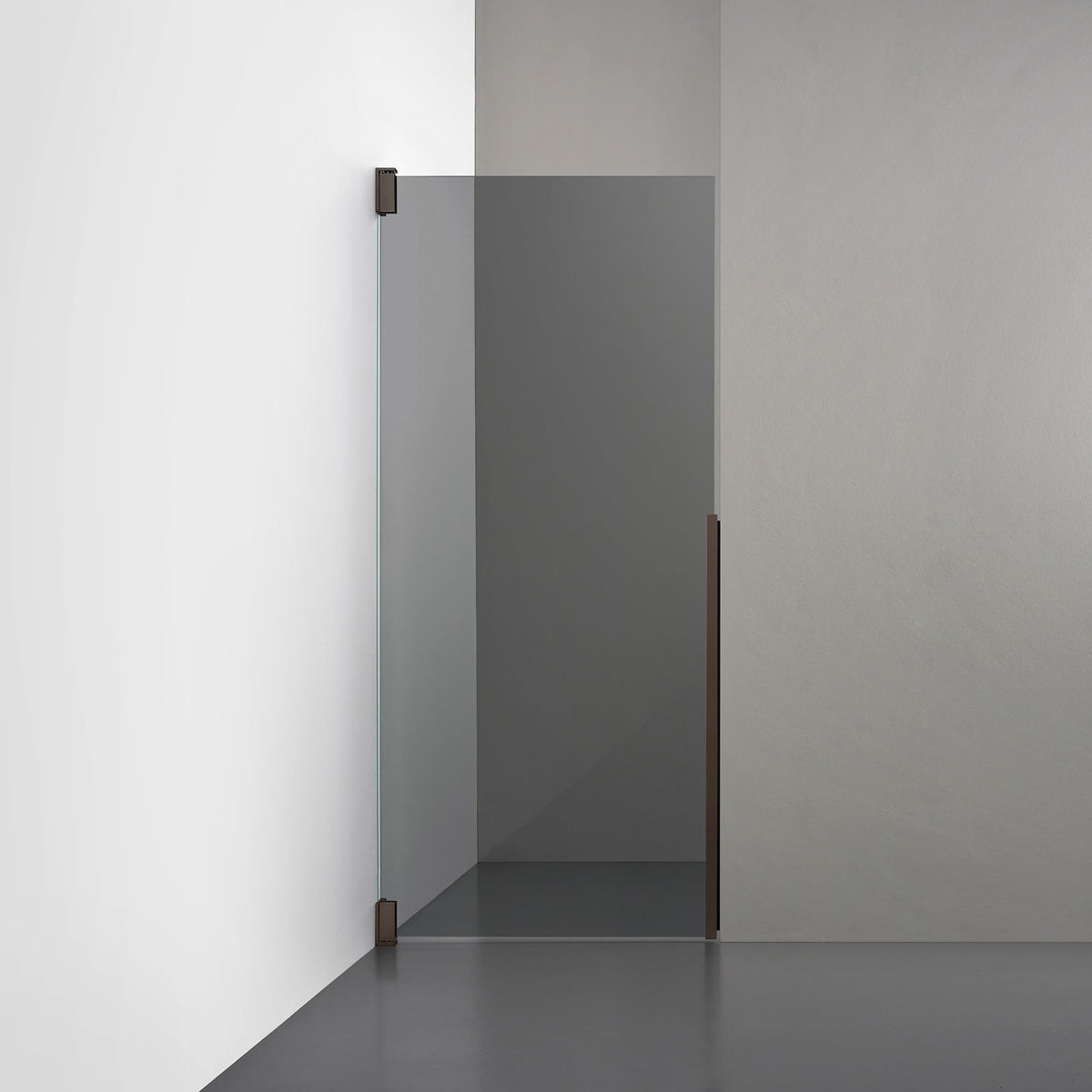 ROOH R2 Duschnisch Dörr, Rökfärgat glas, Bronze, Vänster måttbeställd 