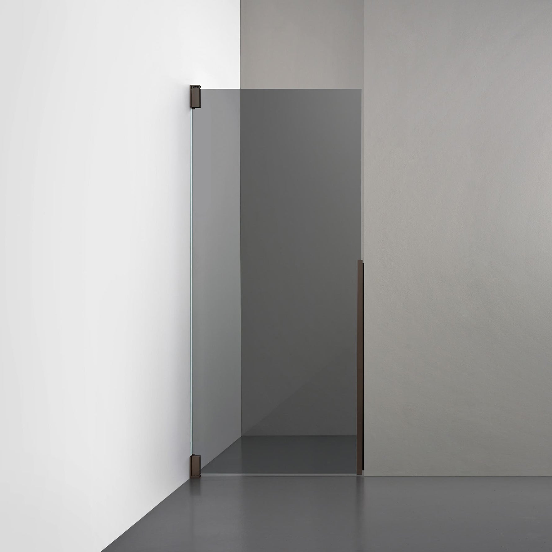 ROOH R2 Duschnisch Dörr, Rökfärgat glas, Bronze, Vänster måttbeställd 