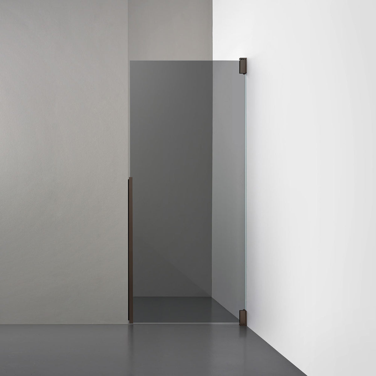 ROOH R2 Duschnisch Dörr, Rökfärgat glas, Bronze, Höger 