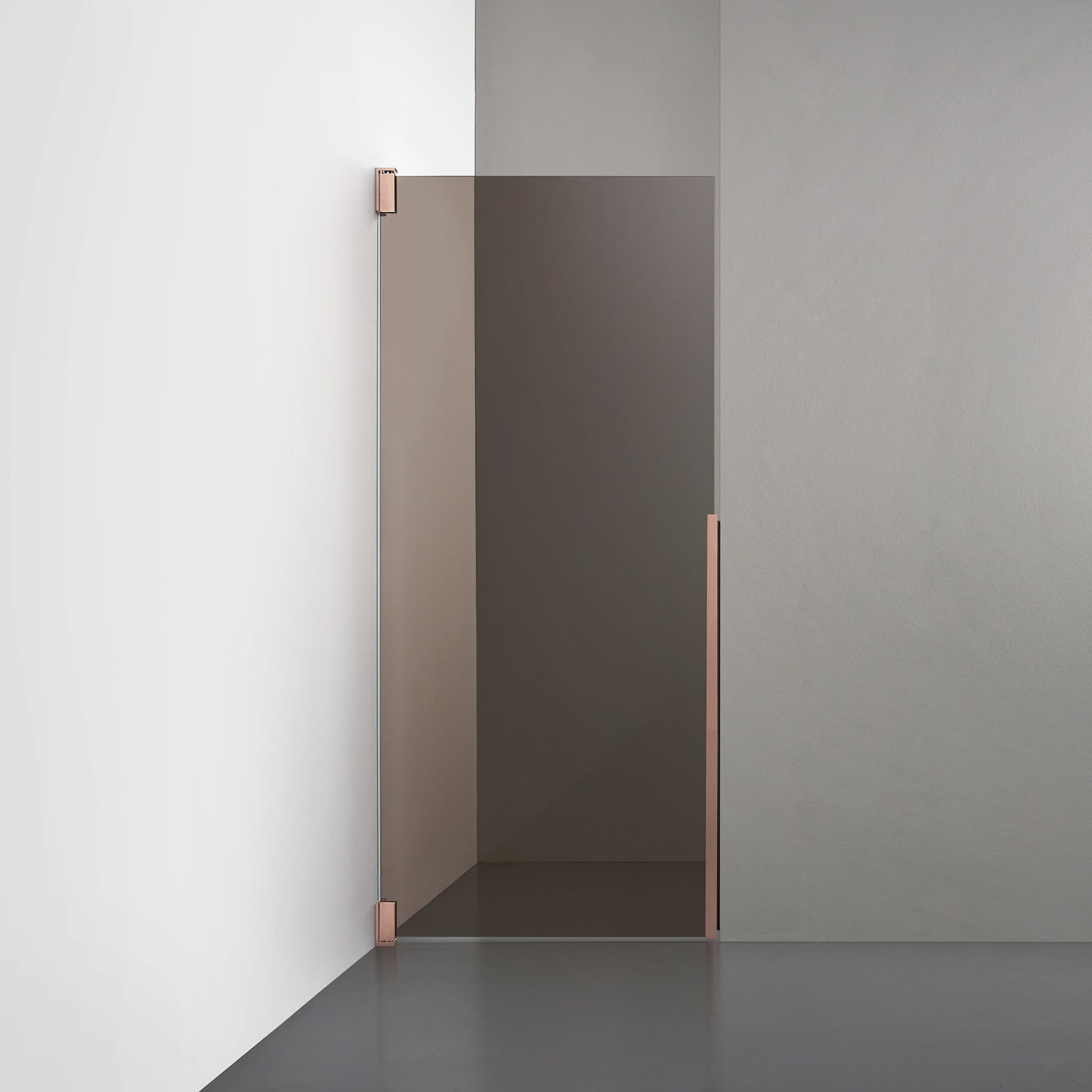 ROOH R2 Duschnisch Dörr, Brunfärgat glas, Copper, Vänster måttbeställd 