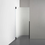 ROOH R2 Duschnisch Dörr, Räfflat glas, Matte black, Vänster måttbeställd 