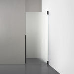 ROOH R2 Duschnisch Dörr, Räfflat glas, Matte black, Höger 