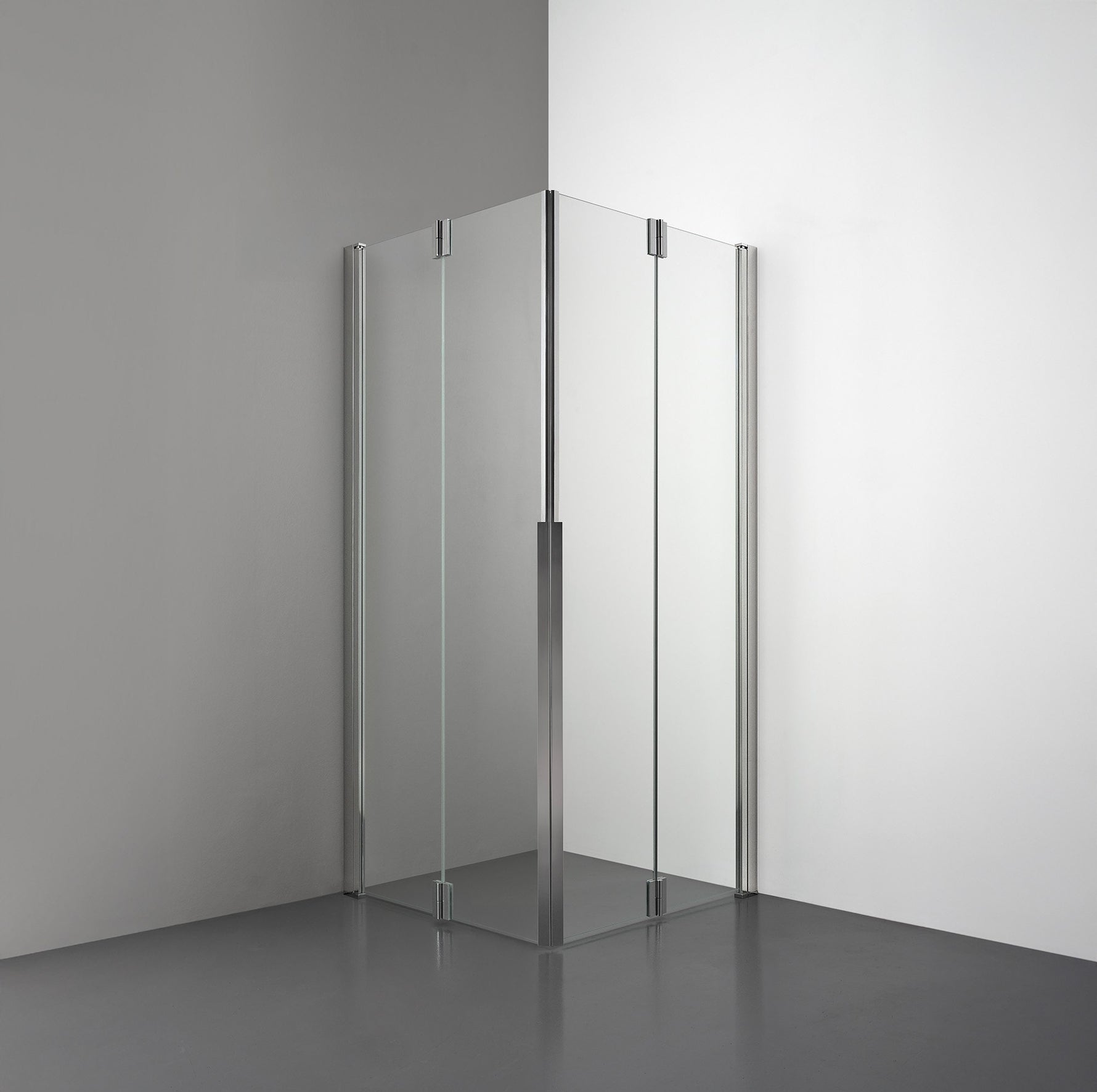 ROOH R3 Duschhörna Vikdörr+Vikdörr, Klarglas, Polished 