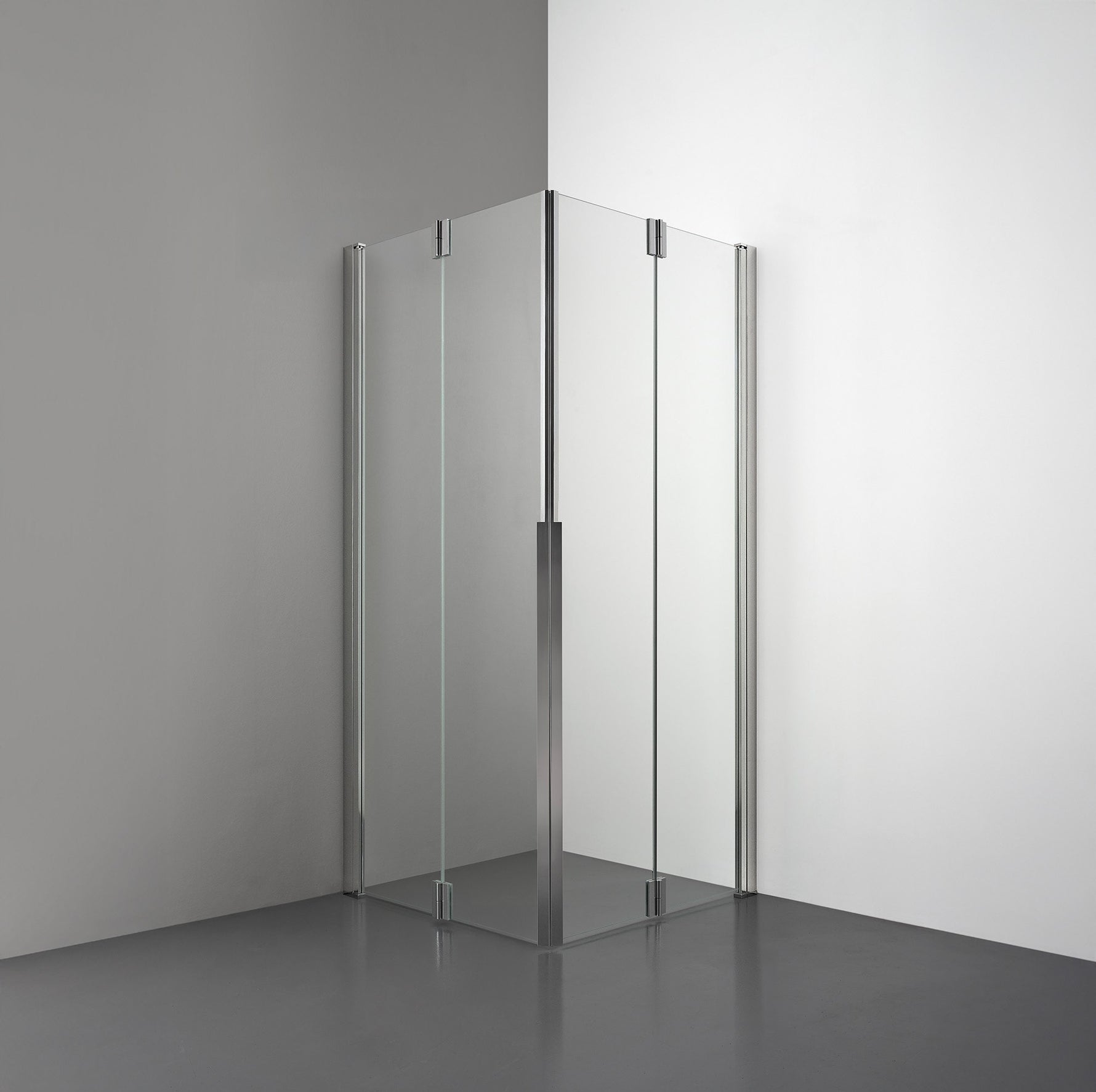 ROOH R3 Duschhörna Vikdörr+Vikdörr, Klarglas, Polished 