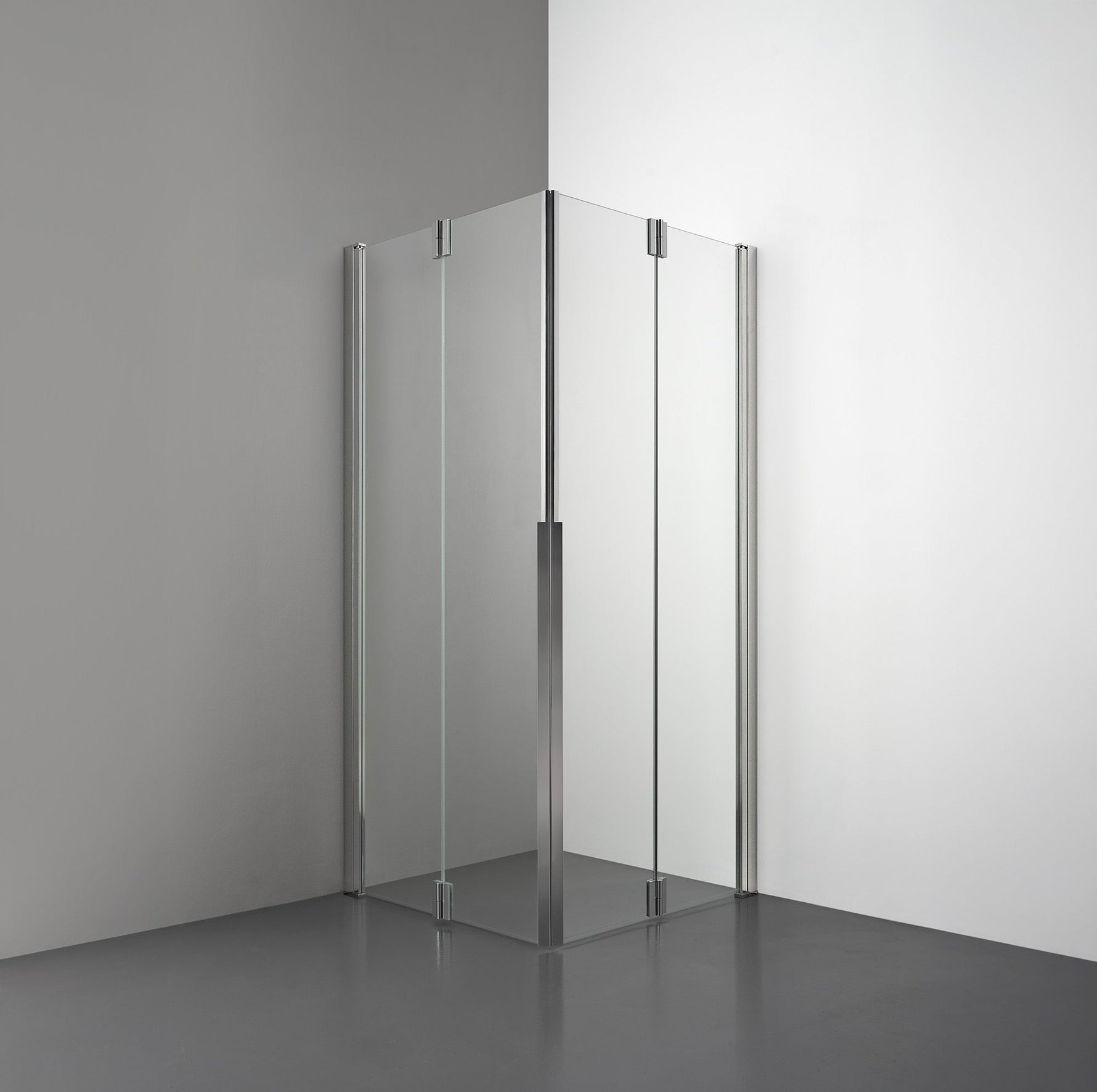 ROOH R3 Duschhörna Vikdörr+Vikdörr, Klarglas, Polished 