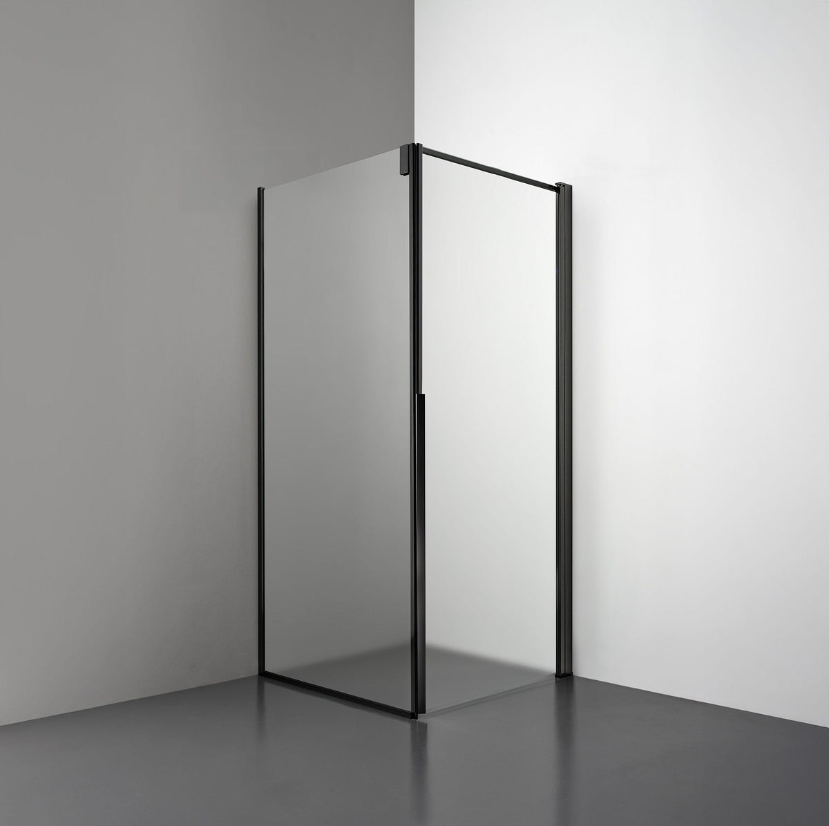 ROOH R3 Duschhörna Dörr+Vägg, Frostat, Matte black, Höger 
