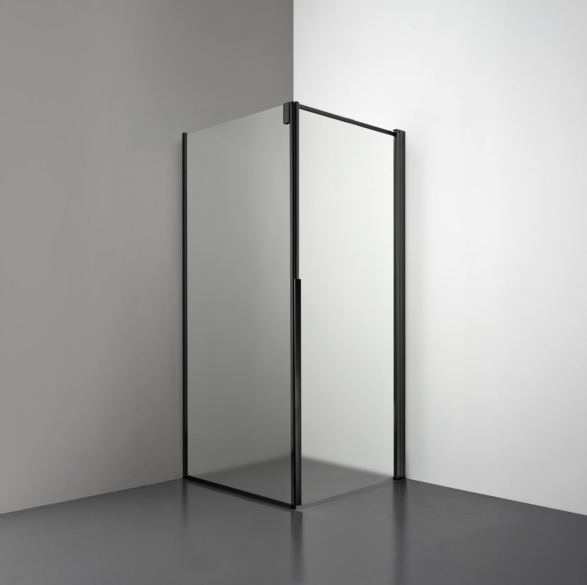 ROOH R3 Duschhörna Dörr+Vägg, Frostat, Matte black, Höger 