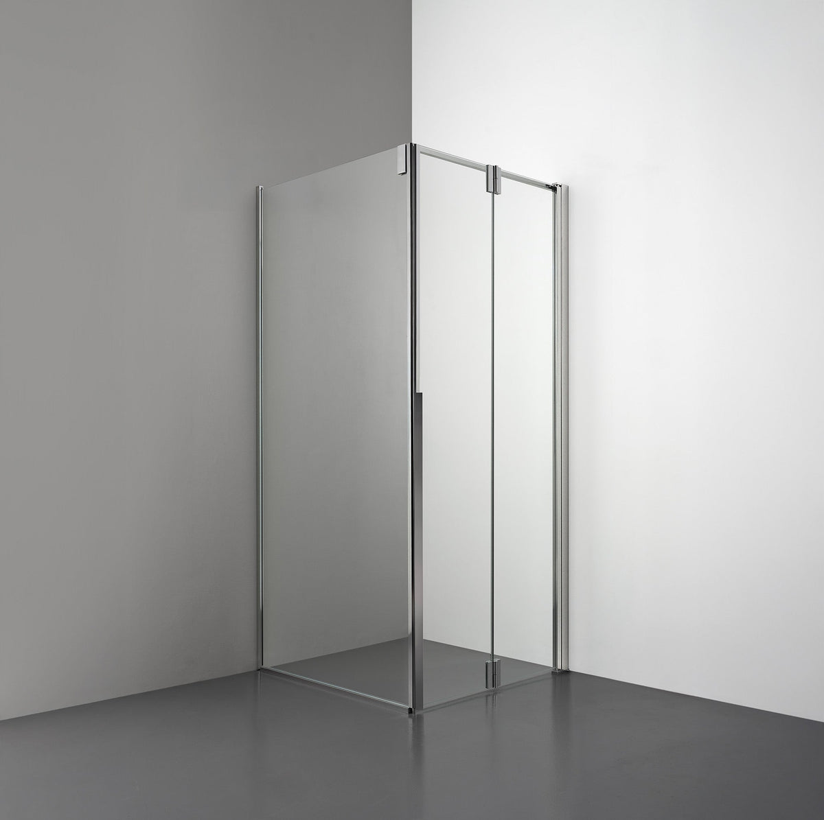 ROOH R3 Duschhörna Vikdörr+Vägg, Klarglas, Polished, Höger 