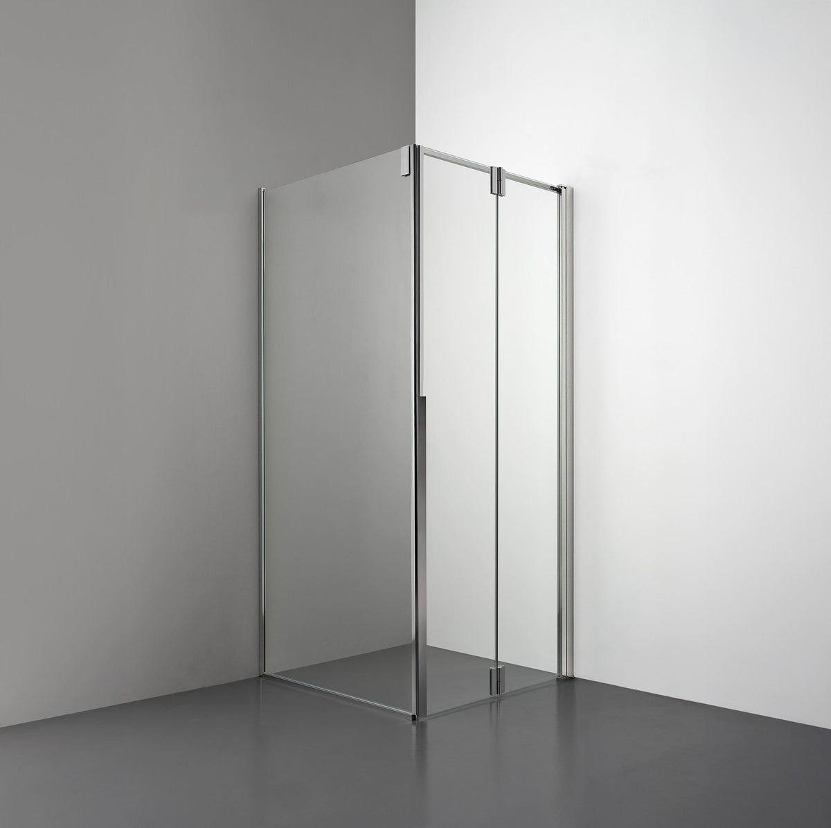 ROOH R3 Duschhörna Vikdörr+Vägg, Klarglas, Polished, Höger 