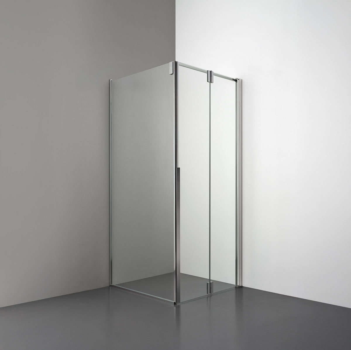 ROOH R3 Duschhörna Vikdörr+Vägg, Klarglas, Polished, Höger 