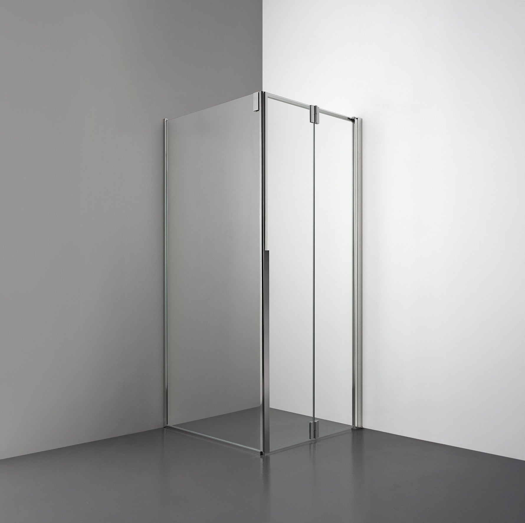 ROOH R3 Duschhörna Vikdörr+Vägg, Klarglas, Polished, Höger 