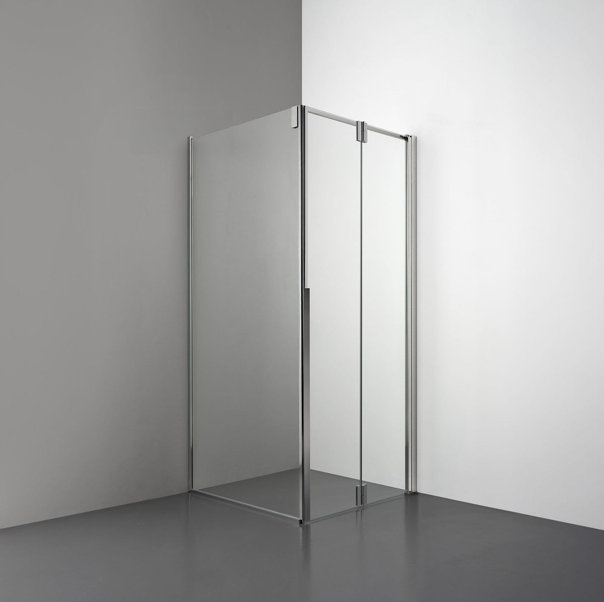 ROOH R3 Duschhörna Vikdörr+Vägg, Klarglas, Polished, Höger 