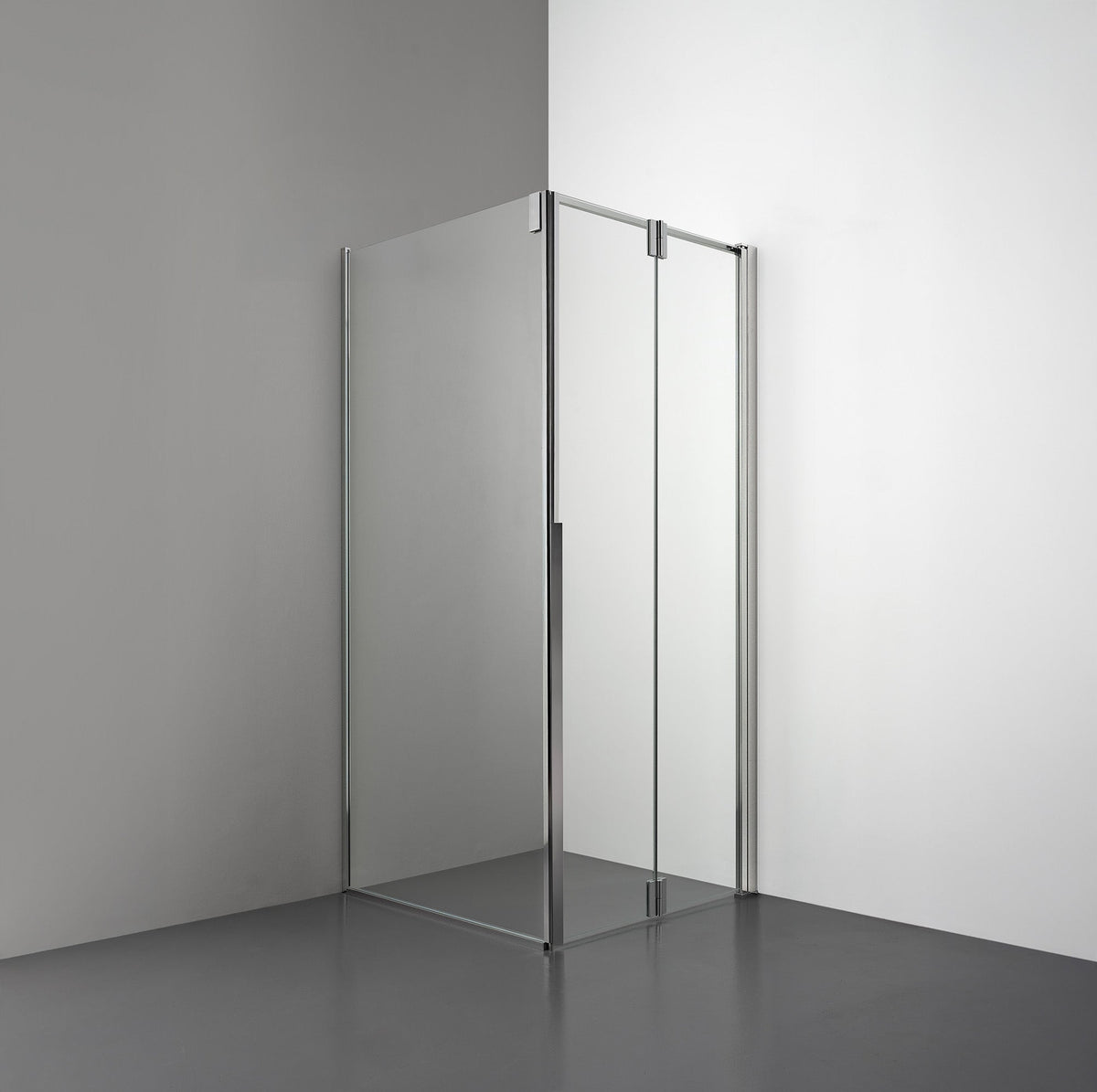 ROOH R3 Duschhörna Vikdörr+Vägg, Klarglas, Polished, Höger 