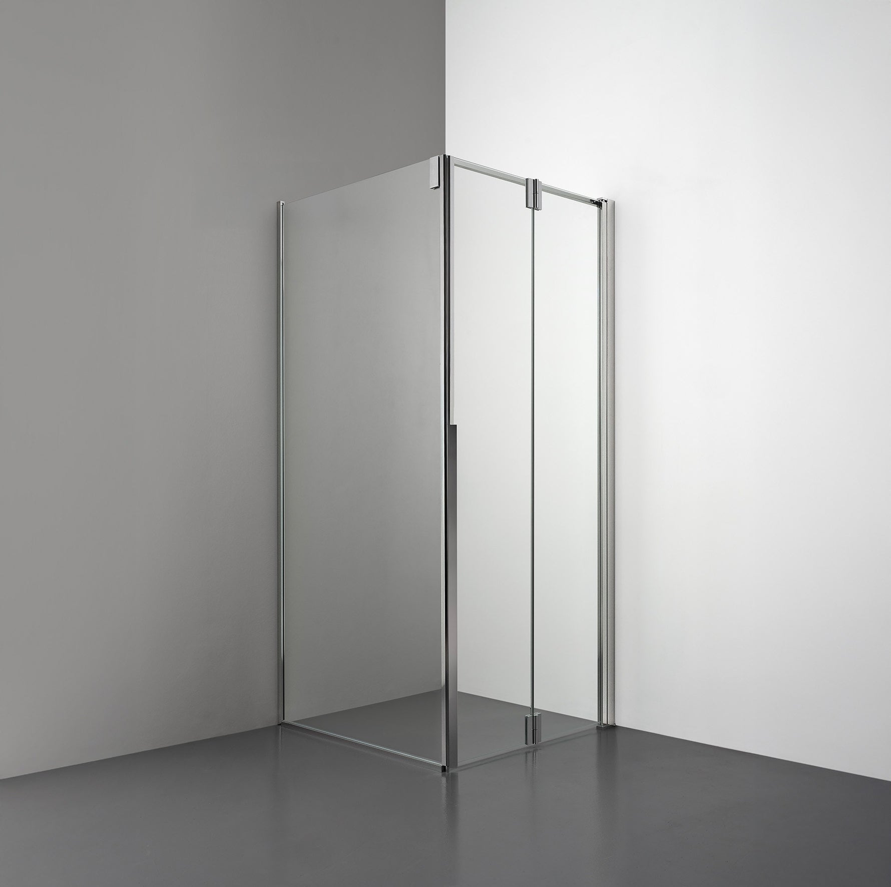 ROOH R3 Duschhörna Vikdörr+Vägg, Klarglas, Polished, Höger #Klarglas_Polished