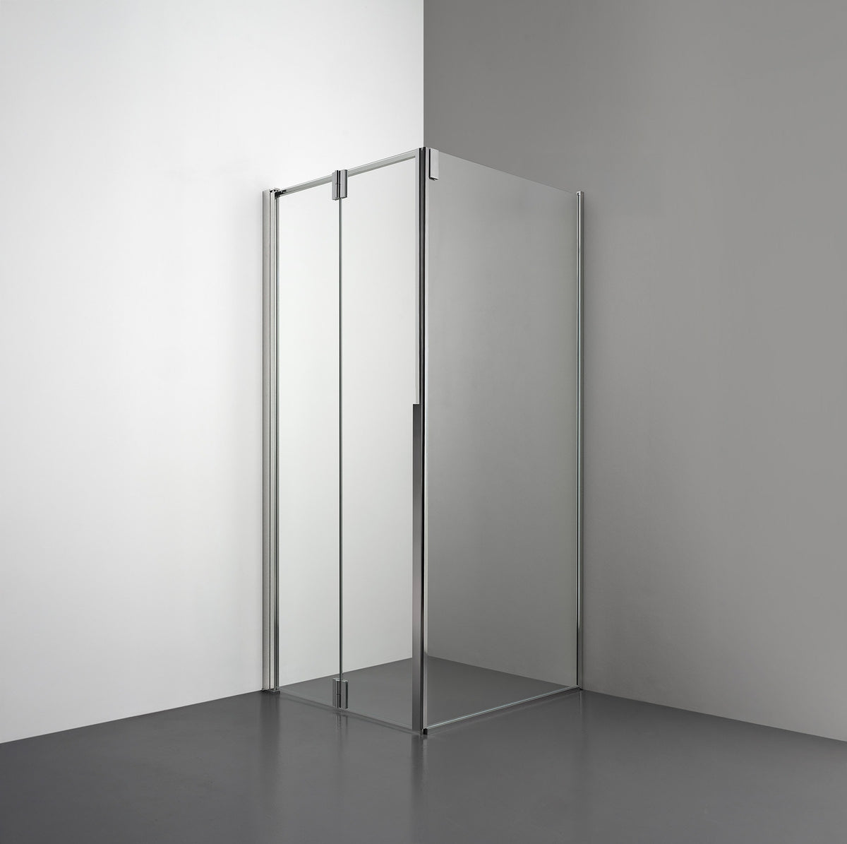 ROOH R3 Duschhörna Vikdörr+Vägg, Klarglas, Polished, Vänster 