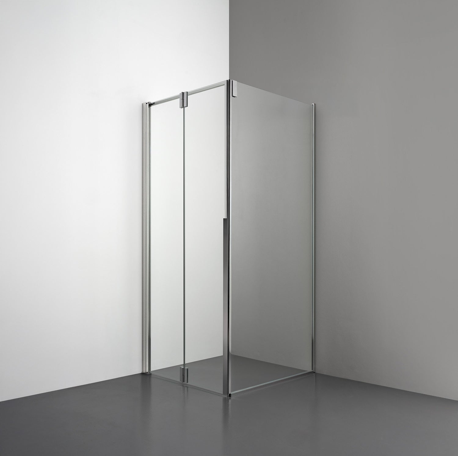 ROOH R3 Duschhörna Vikdörr+Vägg, Klarglas, Polished, Vänster 