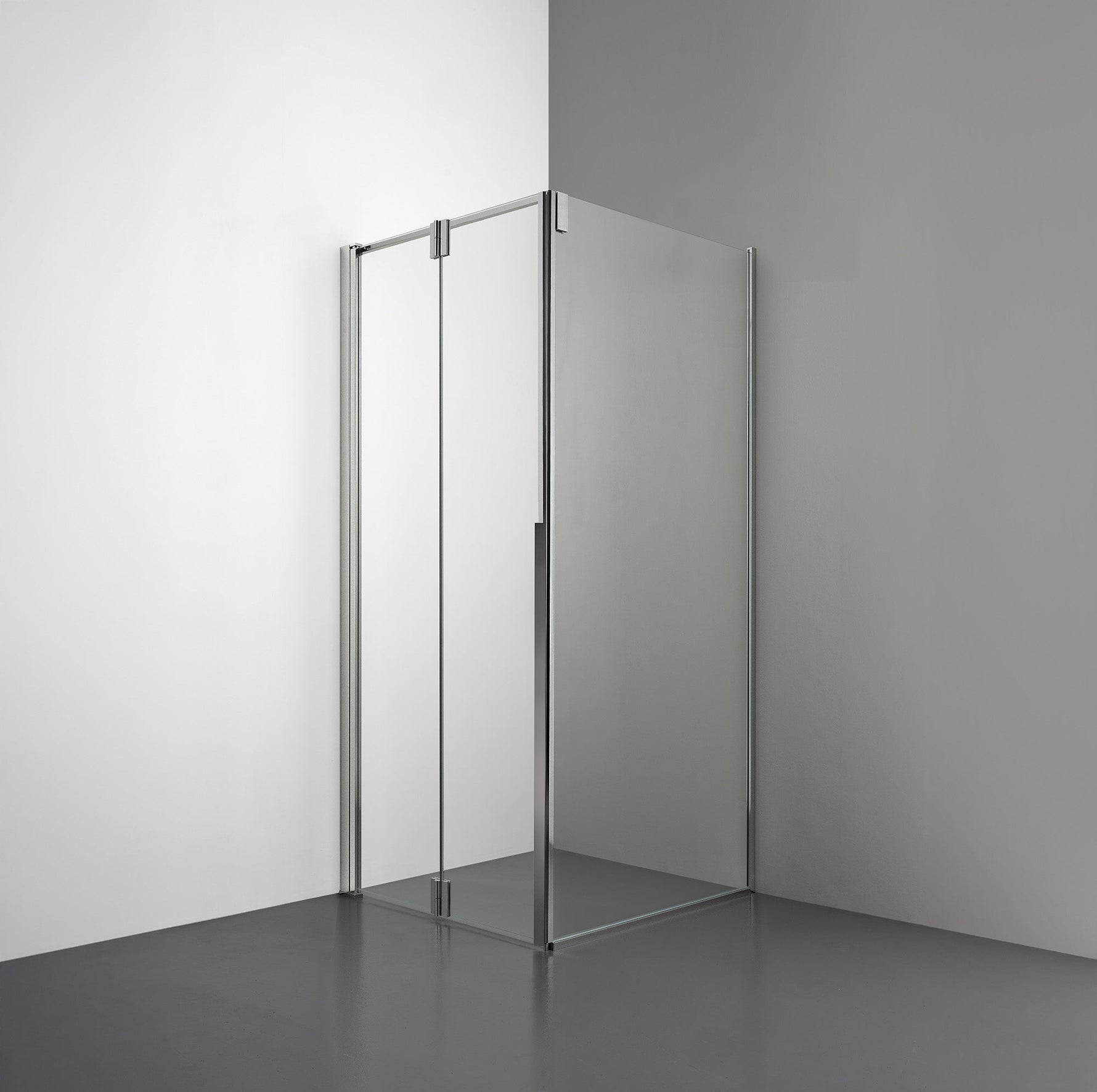 ROOH R3 Duschhörna Vikdörr+Vägg, Klarglas, Polished, Vänster 