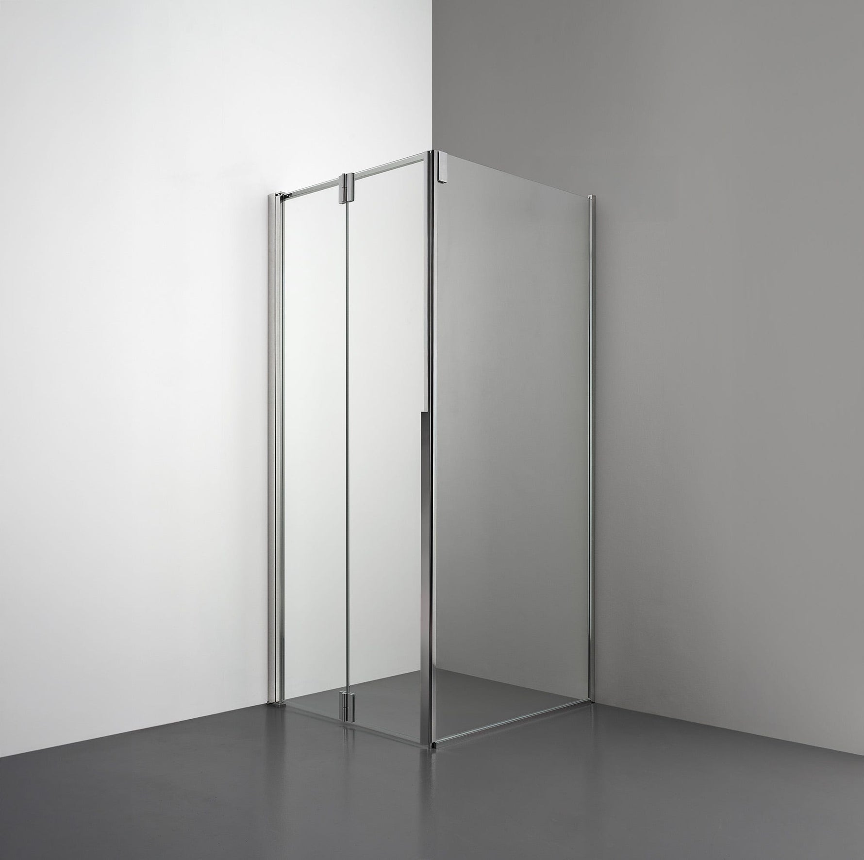 ROOH R3 Duschhörna Vikdörr+Vägg, Klarglas, Polished, Vänster 