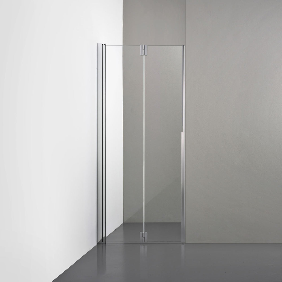 ROOH R3 Duschnisch Vikdörr, Klarglas, Polished, Vänster måttbeställd 