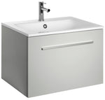 Kommod Alterna Ella Aqua 50 Kompakt med tvättställ i mineralkomposit, Ljusgrå Matt