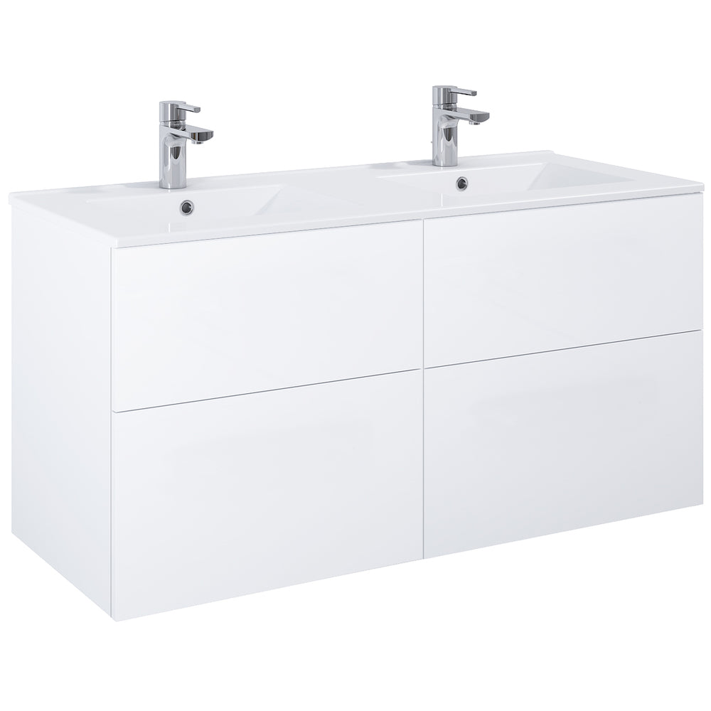 Kommod ALTERNA Isella 120 (dubbelt, 2x 60 skåp), Vit Högblank
