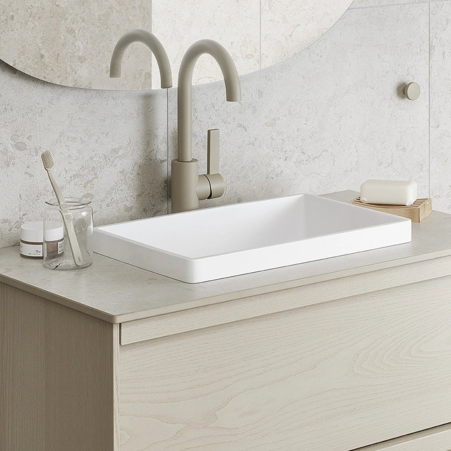 Tvättställsblandare Tapwell ARM078 Greige
