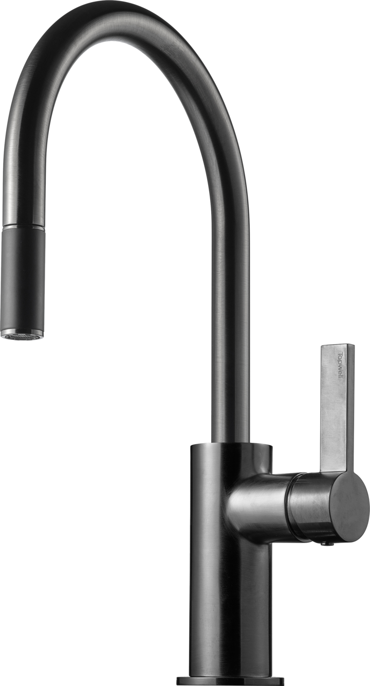 Köksblandare Tapwell ARM375 low Brushed black chrome