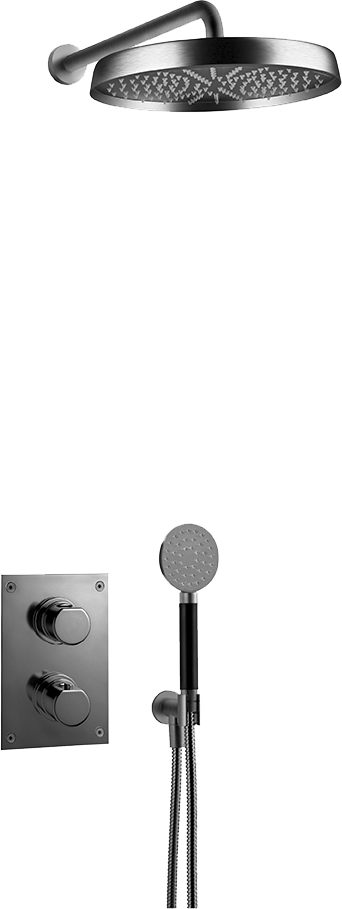 Takduschset Tapwell ARM7268 Brushed black chrome Edition 2 för Inbyggnad