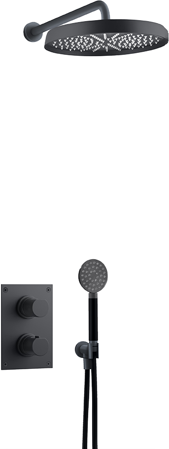 Takduschset Tapwell ARM7268 Mattsvart Edition 2 för Inbyggnad