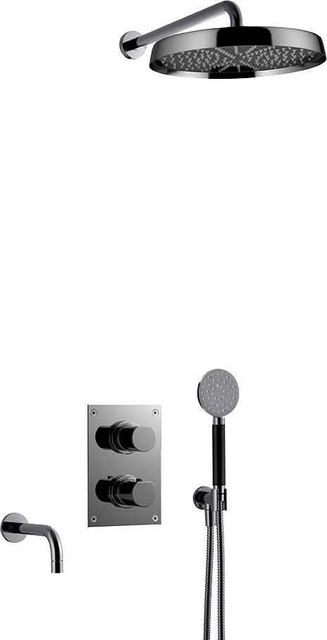 Takduschset Tapwell ARM7368 Black chrome Edition 2 för Inbyggnad