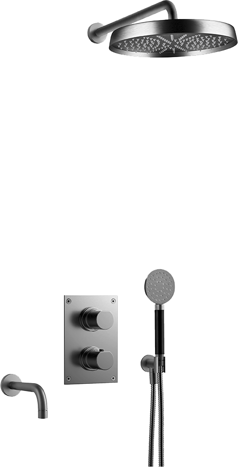 Takduschset Tapwell ARM7368 Brushed black chrome Edition 2 för Inbyggnad