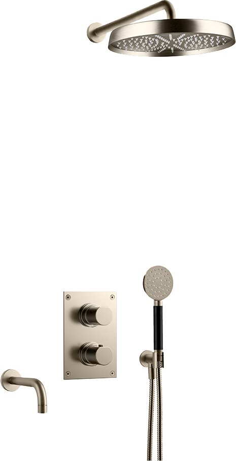 Takduschset Tapwell ARM7368 Brushed nickel Edition 2 för Inbyggnad