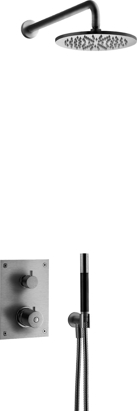 Takduschset Tapwell BOX7268 Brushed black chrome Edition 2 för Inbyggnad