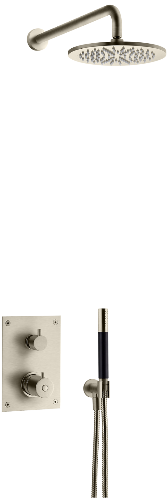 Takduschset Tapwell BOX7268 Brushed nickel Edition 2 för Inbyggnad