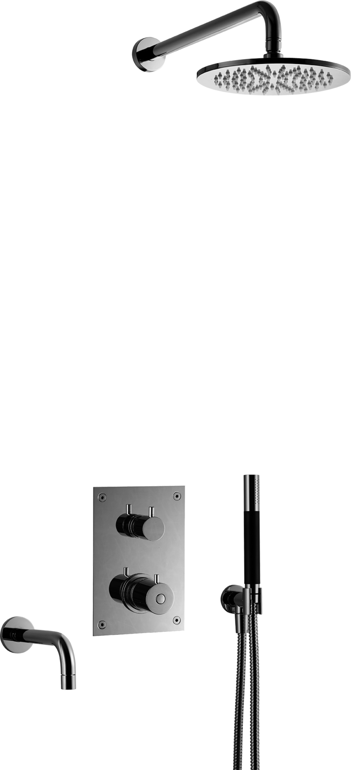 Takduschset Tapwell BOX7368 Black chrome Edition 2 för Inbyggnad