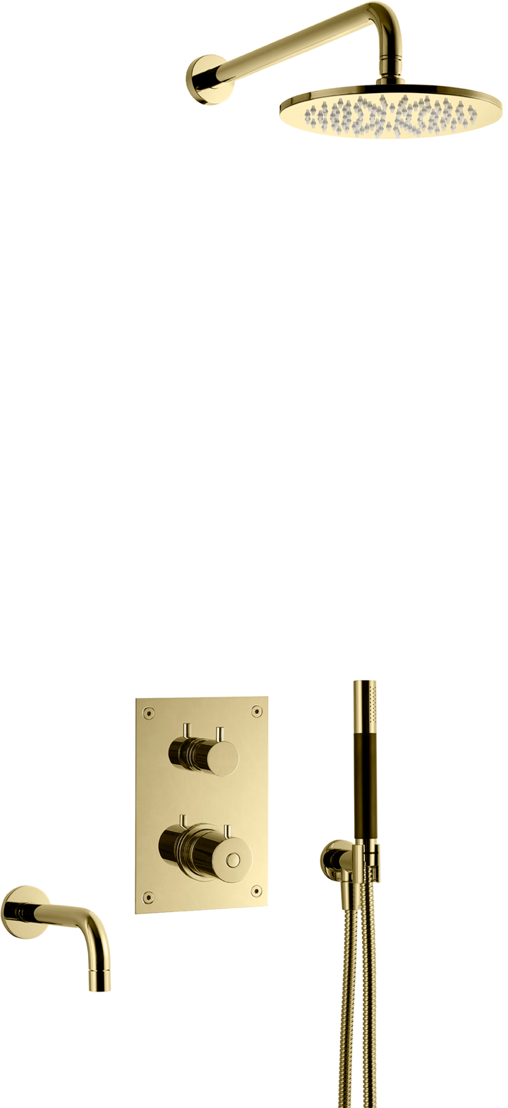 Takduschset Tapwell BOX7368 Honey gold Edition 2 för Inbyggnad