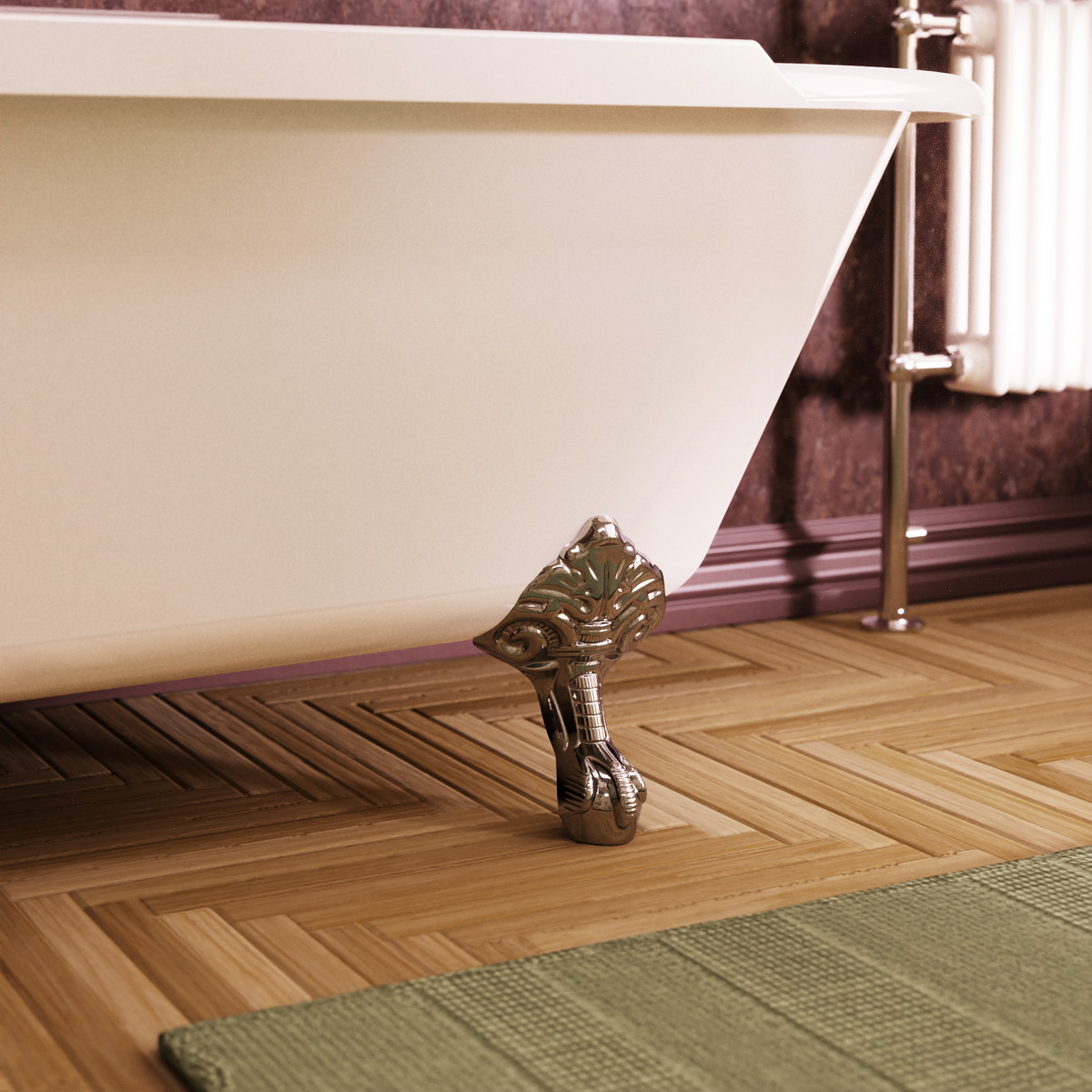 Badkar Burlington Buckingham 150 cm med badkarsfötter traditionella krom