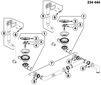 Blanco Rörset 2x3,5" u. Pop-up 2x Breddavlopp, Claron, Zerox