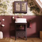 Badrumskommod Burlington Guild 56 cm med bänkskiva, ashbee grå, carrara