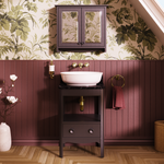 Badrumskommod Burlington Guild 56 cm med bänkskiva, ashbee grå, marquina