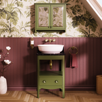 Badrumskommod Burlington Guild 56 cm med bänkskiva, carlyle grön, marquina