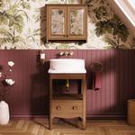 Badrumskommod Burlington Guild 56 cm med bänkskiva, mörk ek, carrara