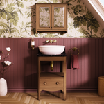 Badrumskommod Burlington Guild 56 cm med bänkskiva, mörk ek, marquina