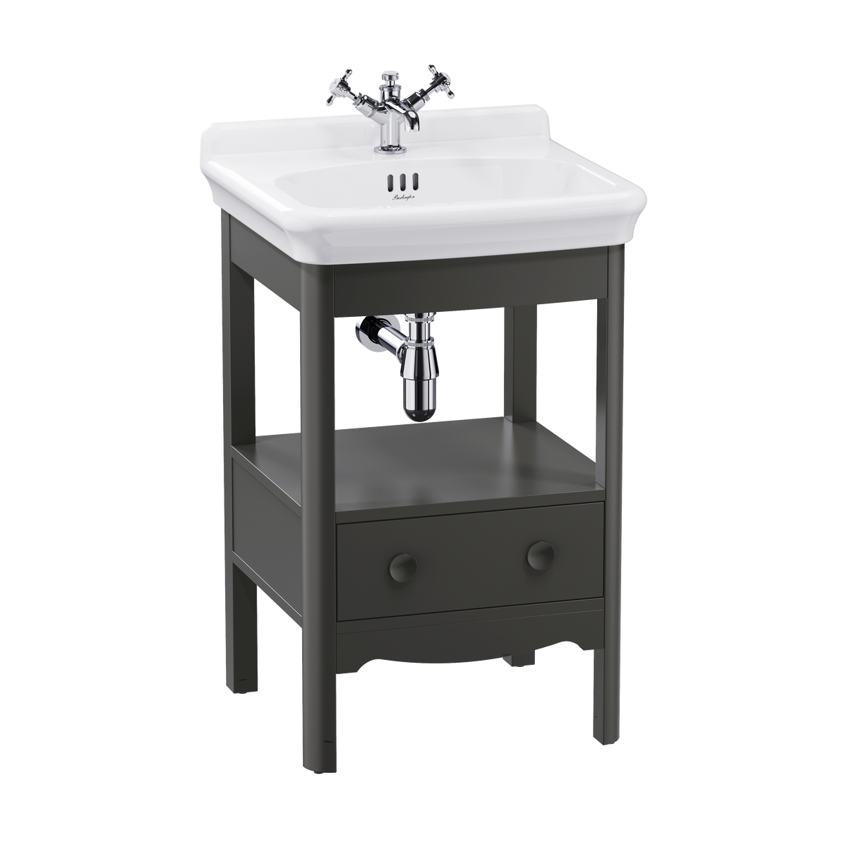 Badrumskommod Burlington Guild 56 cm med tvättställ, ashbee grå, 1 blandarhål