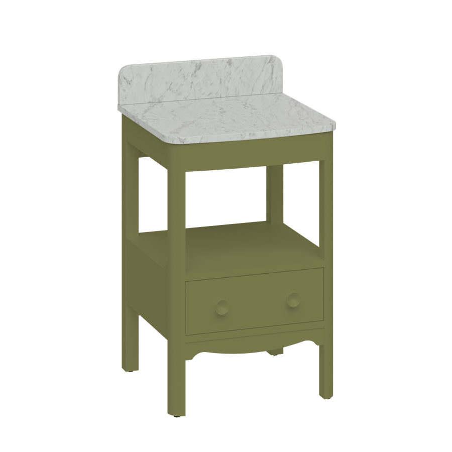 Badrumskommod Burlington Guild 62 cm med bänkskiva, carlyle grön, carrara
