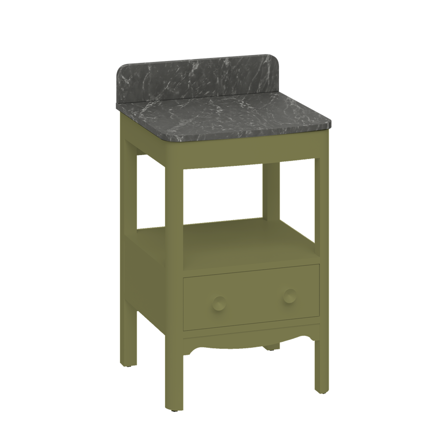 Badrumskommod Burlington Guild 62 cm med bänkskiva, carlyle grön, marquina