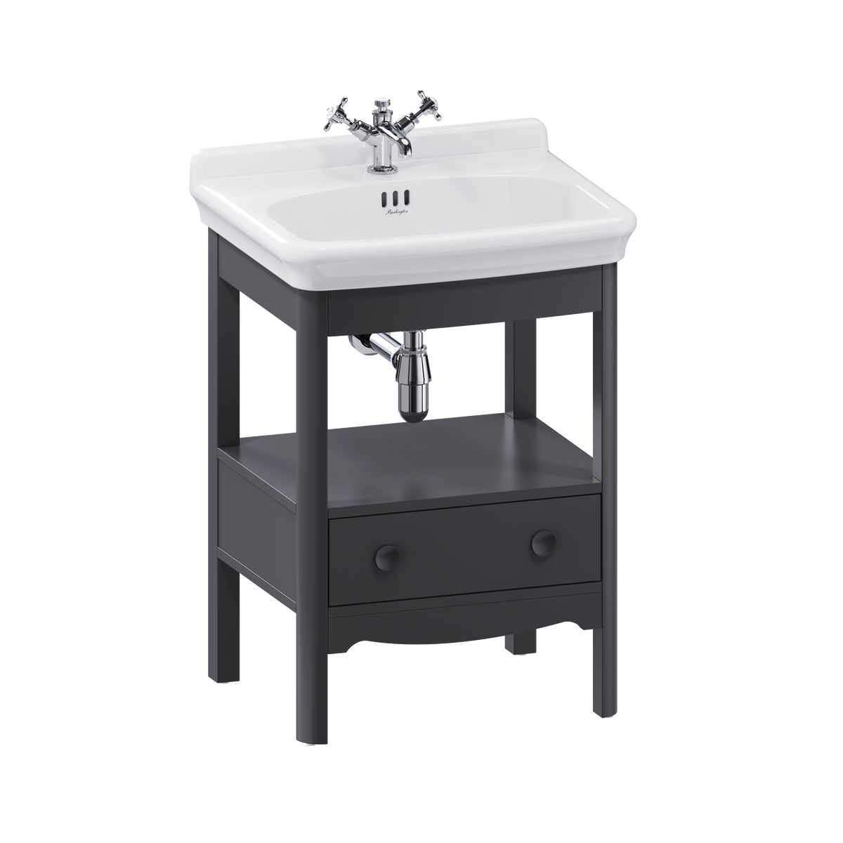Badrumskommod Burlington Guild 62 cm med tvättställ, ashbee grå, 1 blandarhål